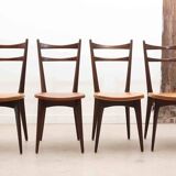 Bistro chair in fawn skai and dark oak