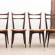 Bistro chair in fawn leatherette and dark oak