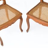 Suite de 4 chaises cannées de style Louis XV