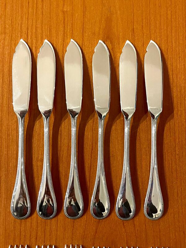 Christofle perles 6 couverts à poisson : 12 pièces ,excellent état