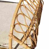 Rattan bed 2 people with metal box spring