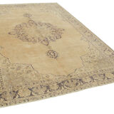 Handwoven antique anatolian beige rug 204 cm x 290 cm