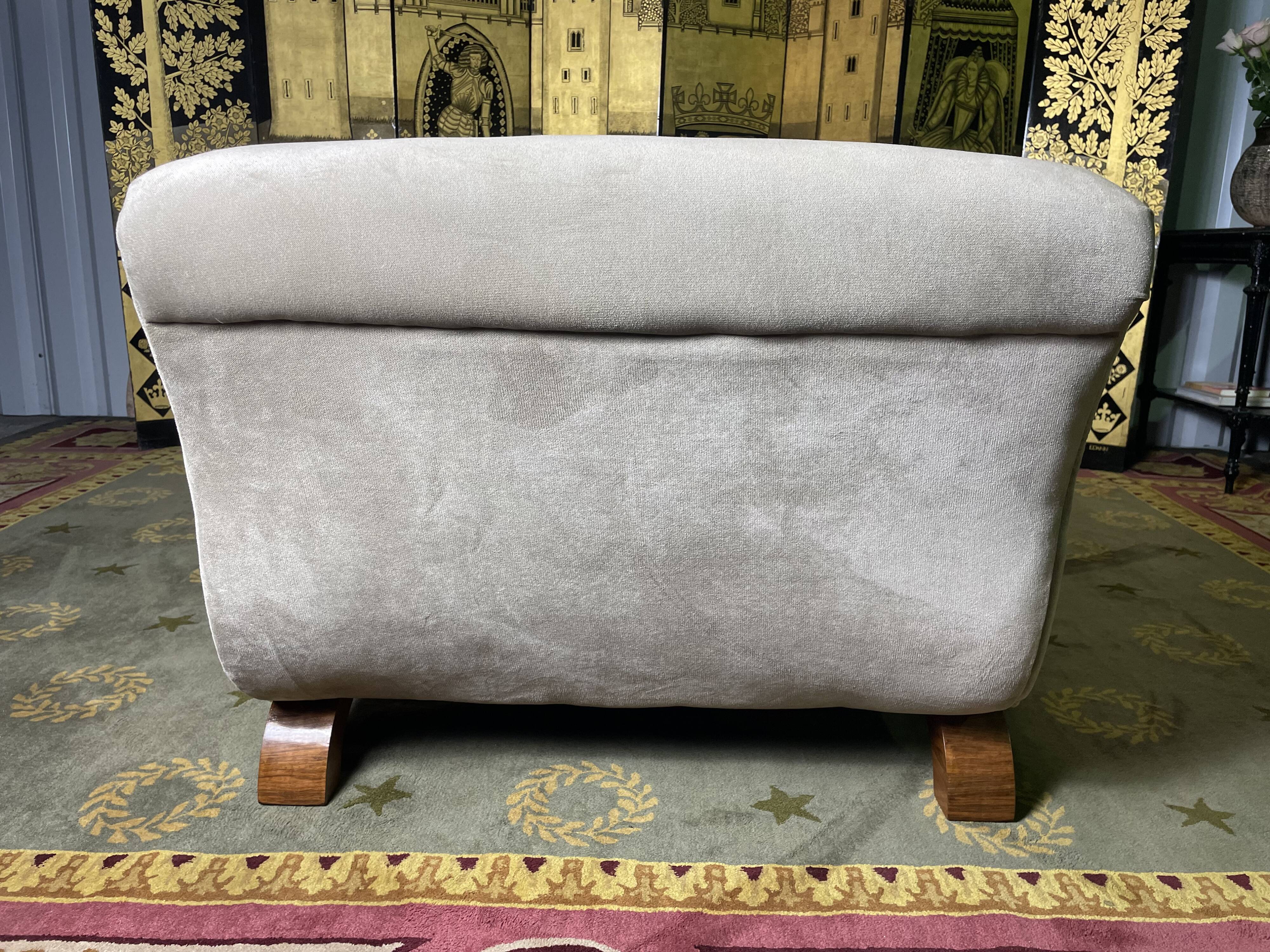 Art Deco era meridian in taupe velvet