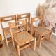 Ensemble de 4 chaises en bois et cannage - années 1960-70