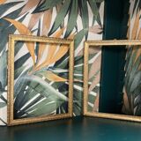 Pair of gold brass frames