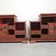 Antique bedside tables in lacquer with hand-painted decorations.
