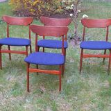 Set of Schionning and Elgaard teak dining chairs, Denmark 1960s
