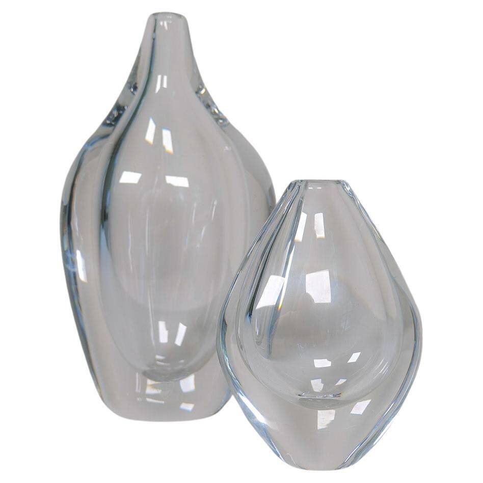 Modern Scandinavian glass vases Orrefors Erika Lagerbielke, Sweden