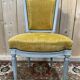 Set of 6 Louis XVI style chairs with polished wood and velvet.