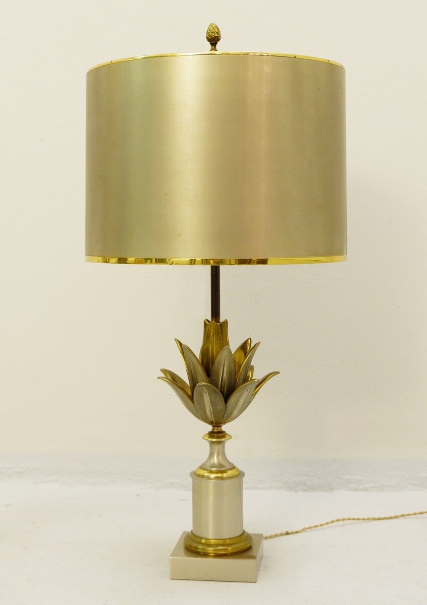 Maison Charles brass lotus desk lamp, 1960s