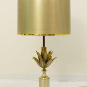 Lampe de bureau lotus en laiton de Maison Charles, 1960