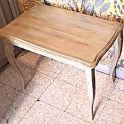 Rectangular coffee table in solid wood, painted and patinated with gold, 1950s