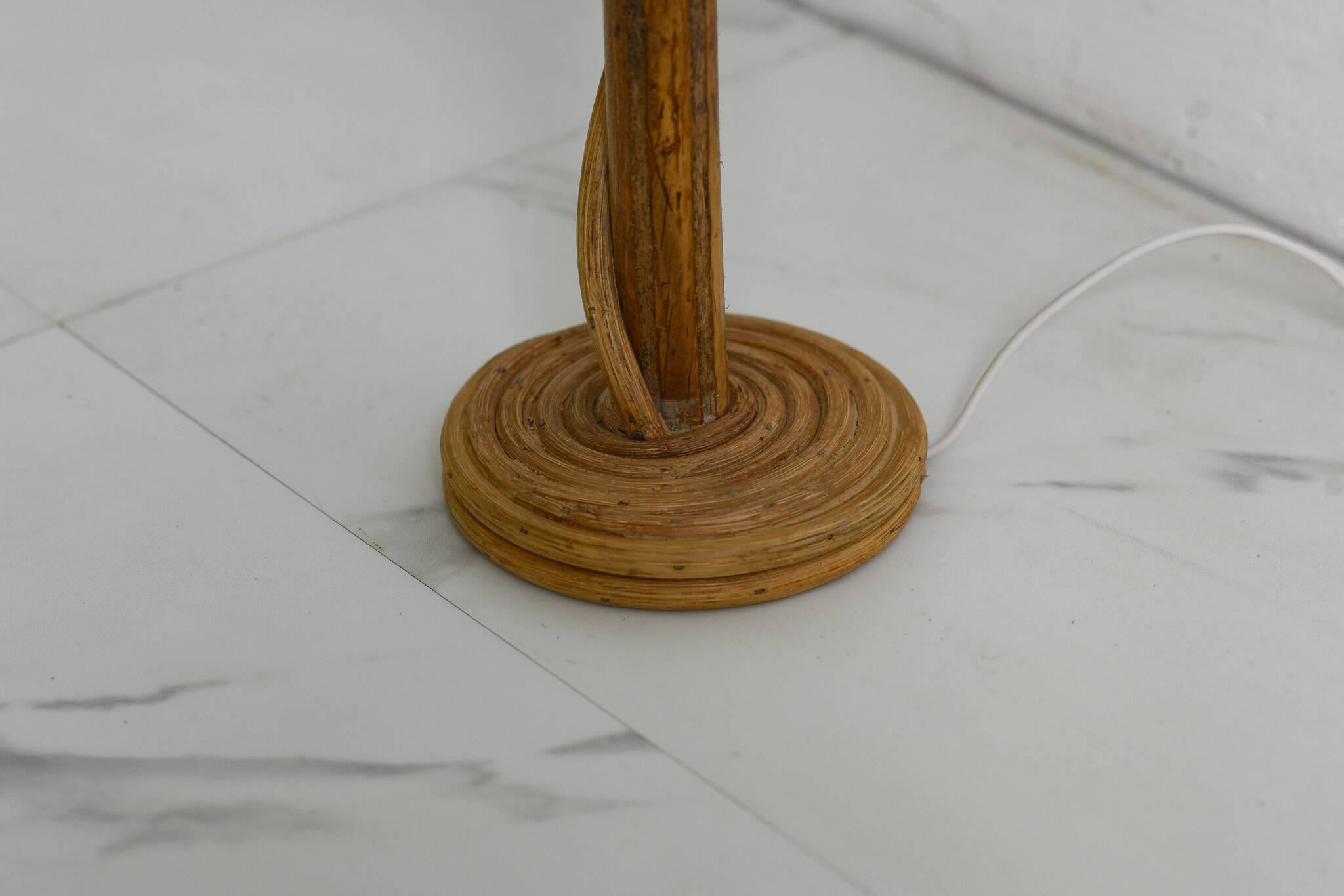 Lampe de table en roseau crayon moder du milieu du siècle