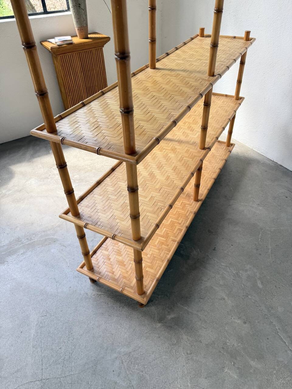 Large rattan shelf 1960