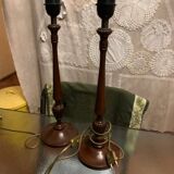 2 walnut lamp bases