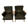 Pair of vintage wooden and fabric armchairs from the 1960s.