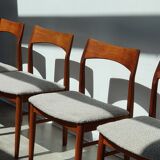 Set de 4 chaises danoises en teck par Henning Kjaernulfs