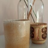 Coffee pot and mug cup in sandstone