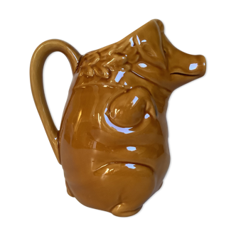 Antique zoomorphic pig pitcher