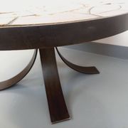 Vintage round coffee table from the 60s 70s by Raymond Corroyez in ceramic