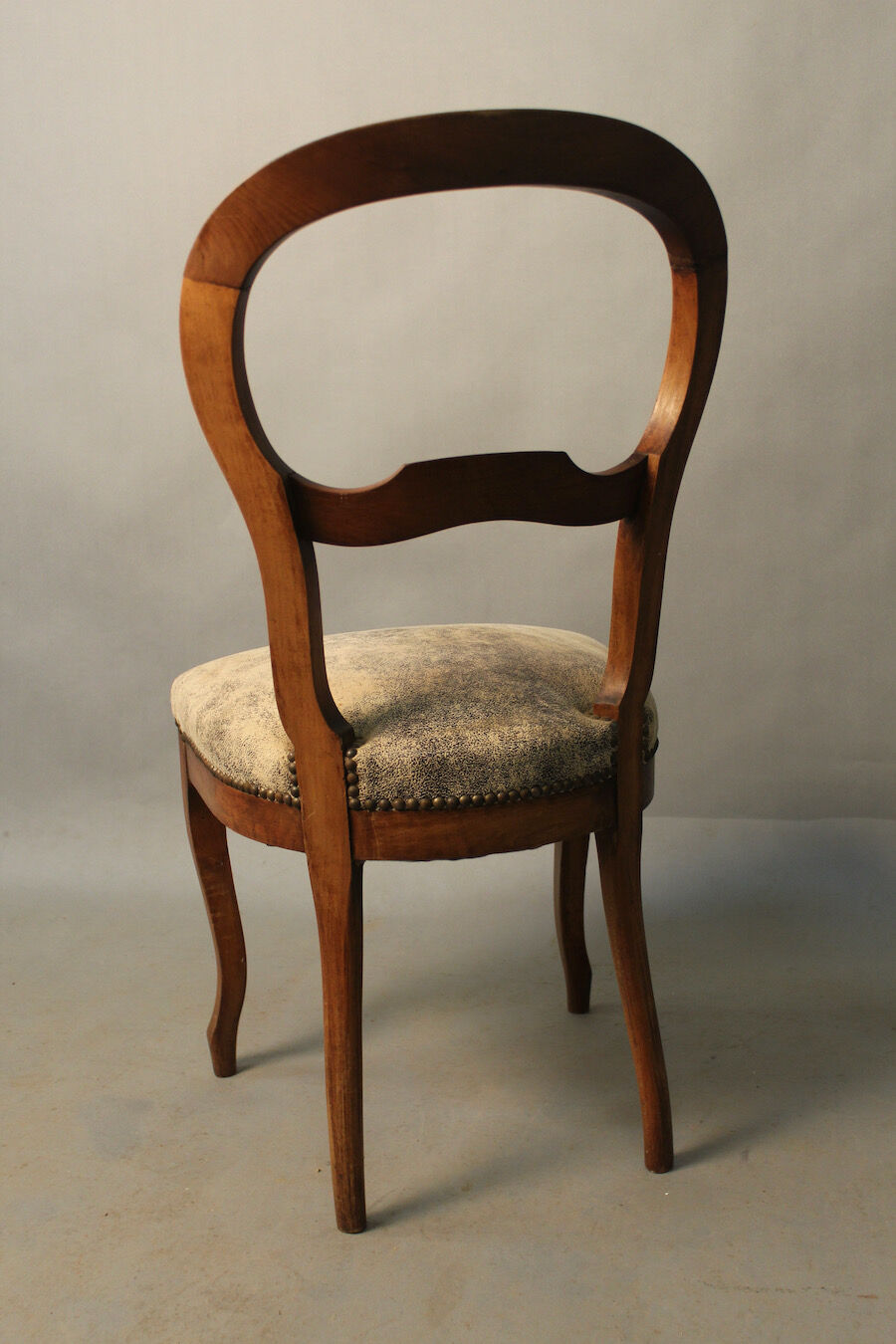 Louis Philippe walnut chair, newly reupholstered