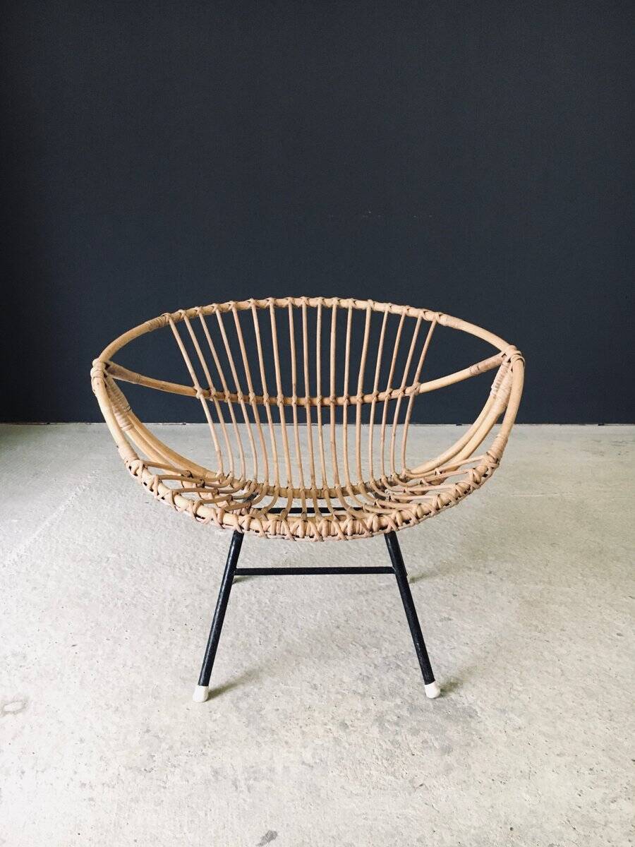 Mid-Century Modern Bamboo Lounge Chair, France, 1950s