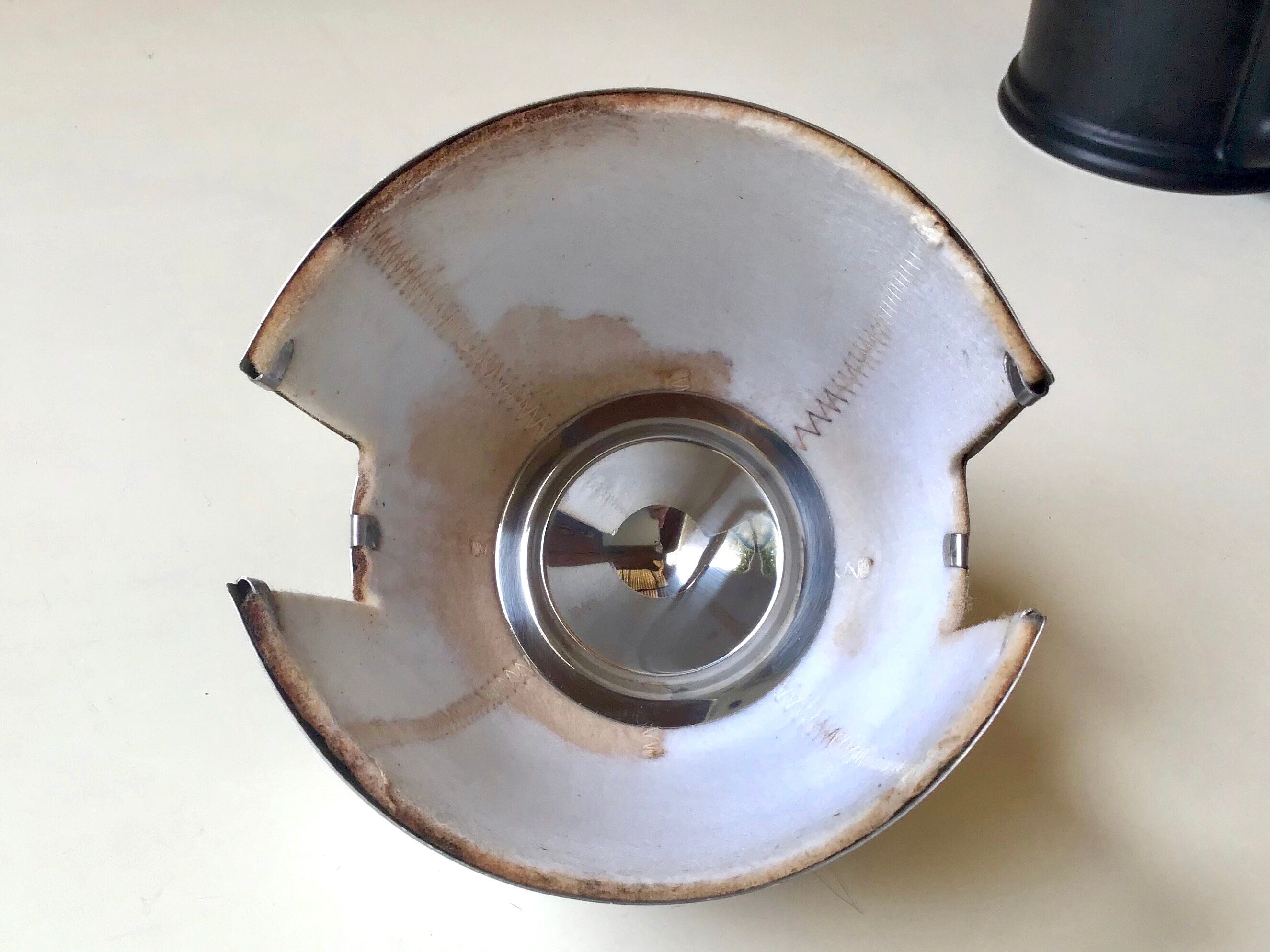 Guy Degrenne salam calorifuge teapot 4 ceramic cups - vintage chrome 70