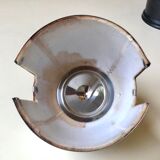 Guy Degrenne salam calorifuge teapot 4 ceramic cups - vintage chrome 70