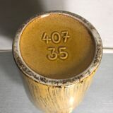 Former vase Scheurich europ linie ceramics beige - black - anse germany vintage