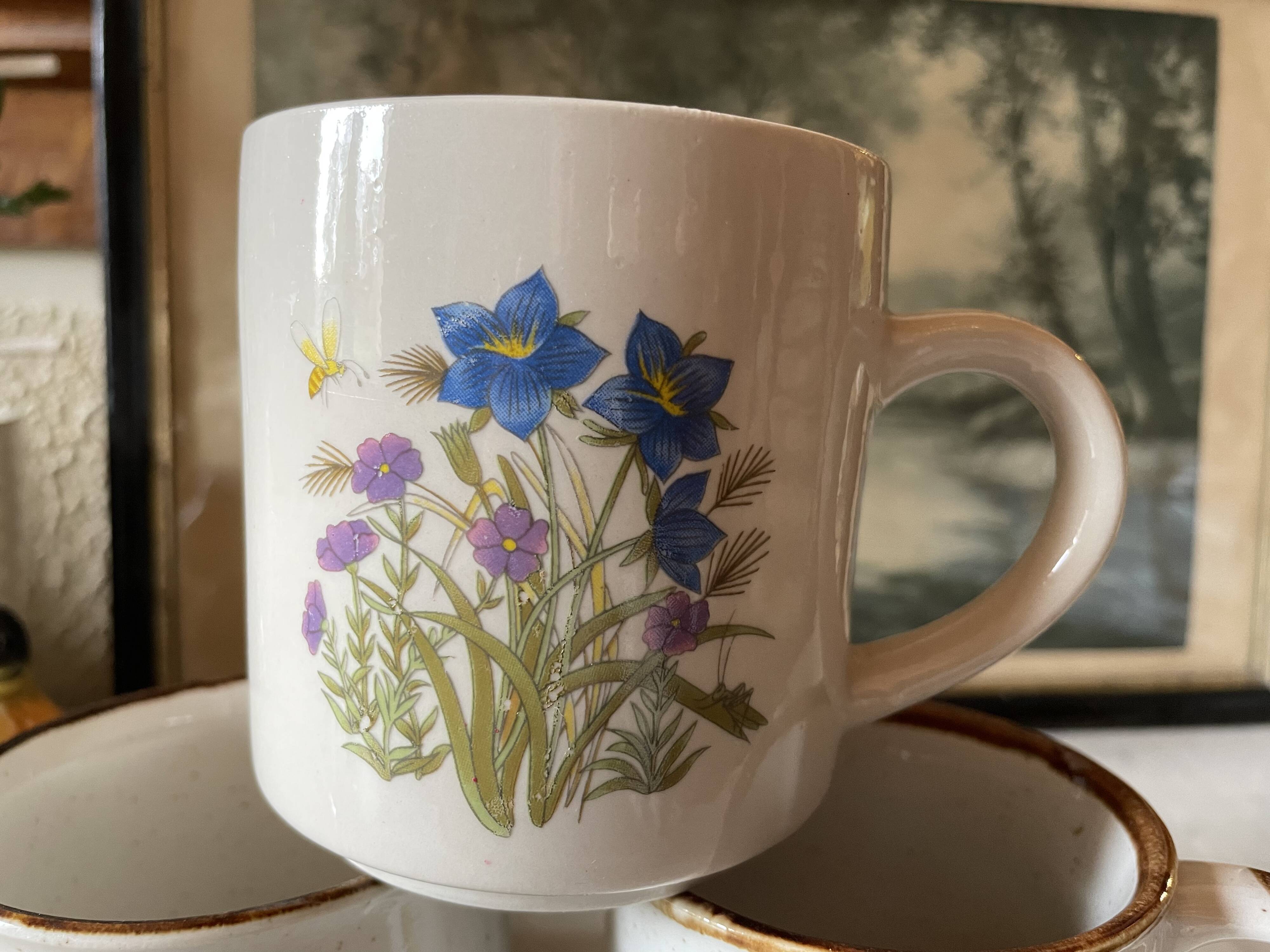 3 vintage stoneware mugs