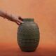 Art Deco vase by Charles Greber in brown-green glazed stoneware - 1920 - 25 cm