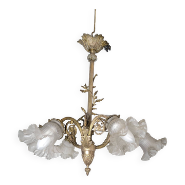 Old bronze chandelier 6 lights
