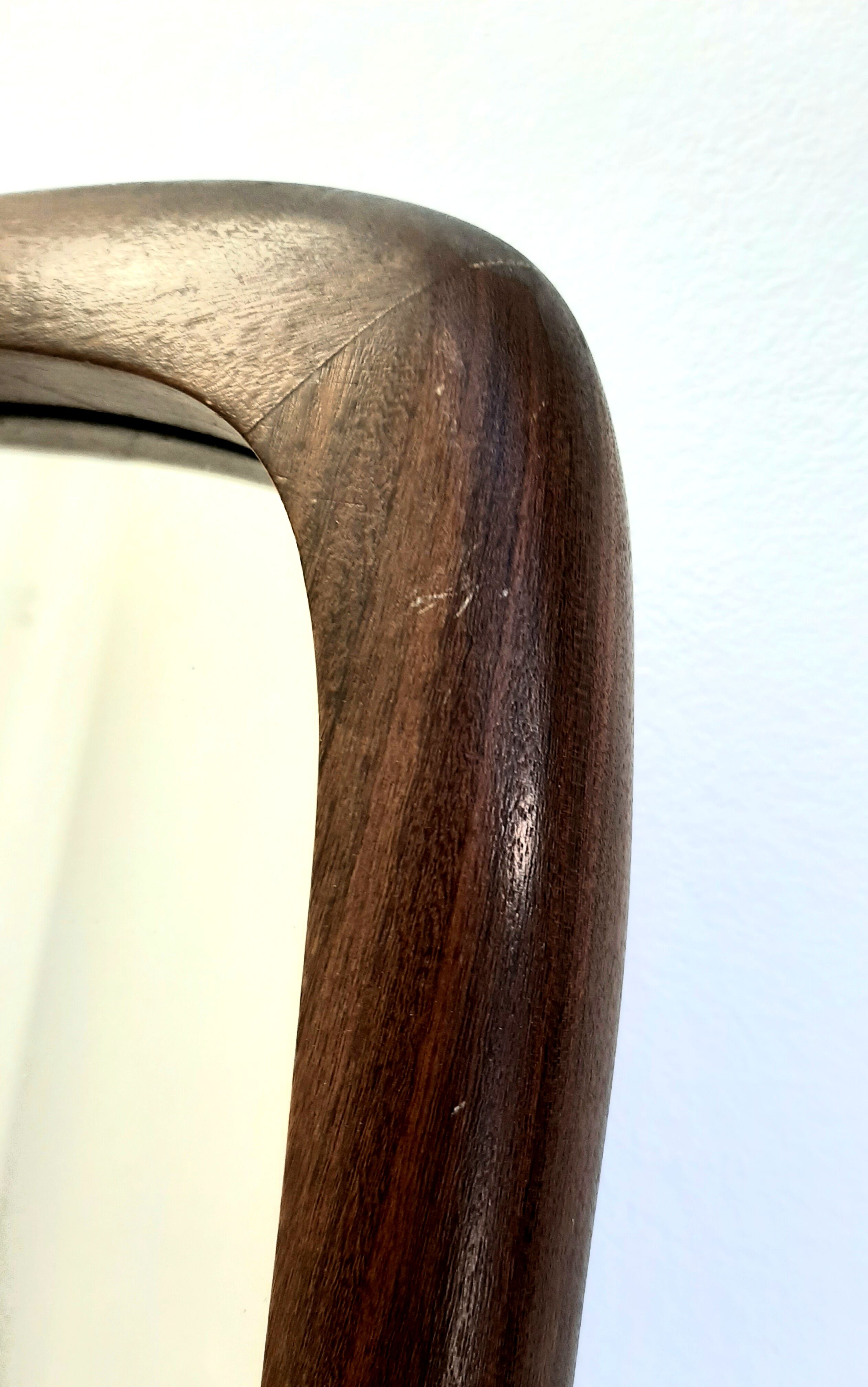 Scandinavian mirror free-form in teck 1960 48x62cm