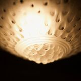 Chandelier signed Muller Frères Lunéville, Art Deco suspension, nickel-plated bronze chandelier, ceiling lamp,