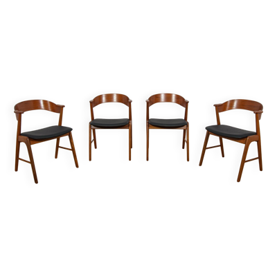 Chaises en teck danoises du milieu du siècle de Korup Stolefabrik, Danemark, 1960.