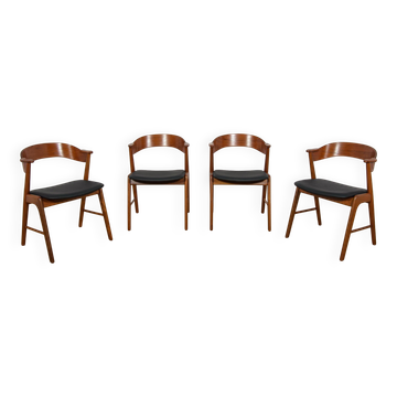 Chaises en teck danoises du milieu du siècle de Korup Stolefabrik, Danemark, 1960.