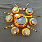 Vintage fruit salad service with their complete new ussr made spoon