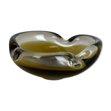 Large Murano Glass "Ochre" 1,1Kg Bowl Shell Ashtray Murano, Italy, 1970s