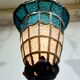 Blue glass pendant light