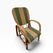 Fauteuils en rotin éclissé style Audoux Minet des années 50 F