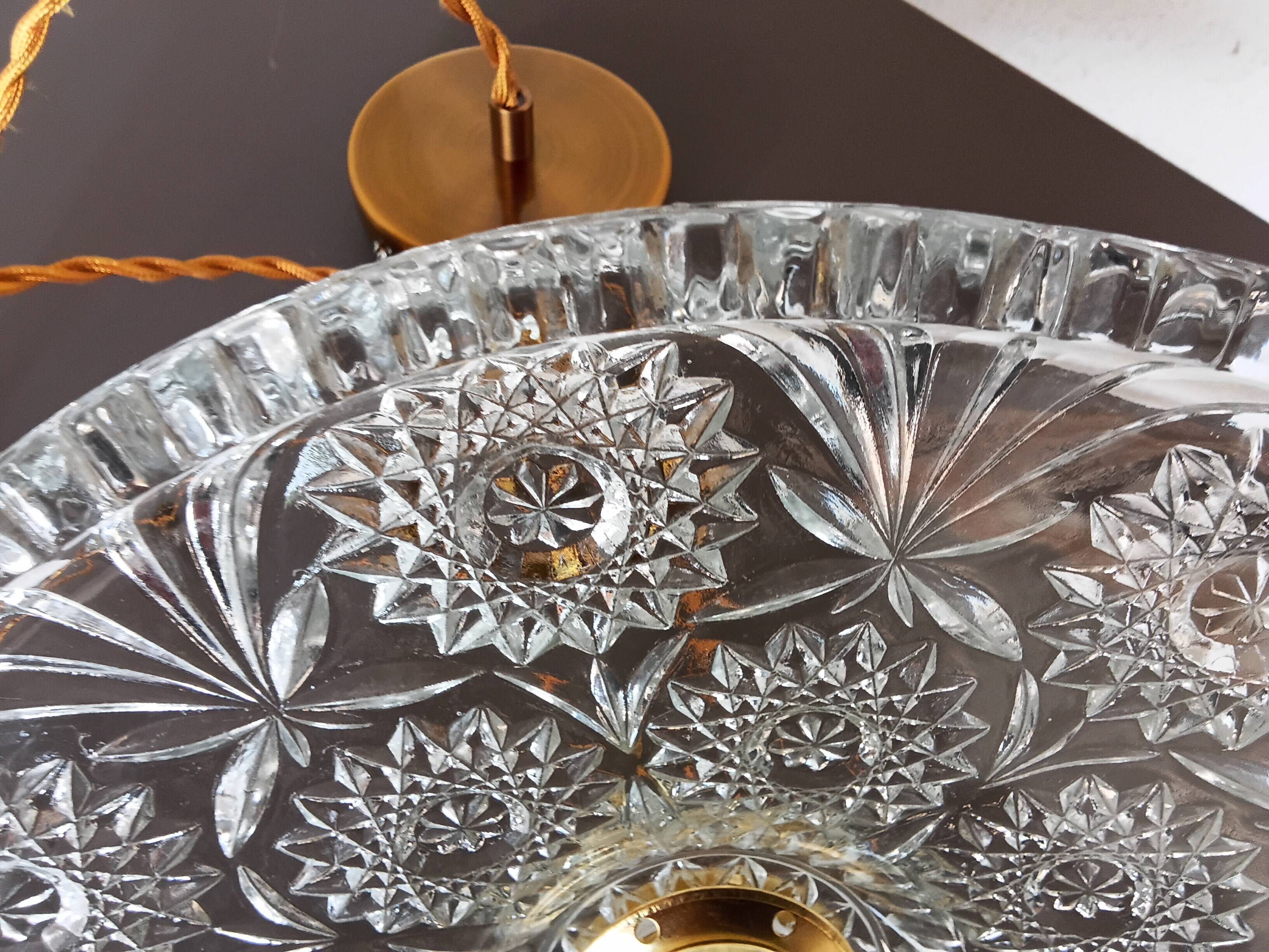 Vintage chiseled glass pendant light