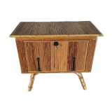 Rattan and bamboo bar cabinet