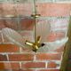 Antique Murano glass shell pendant light + gold-plated metal, wine