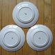 Kg luneville "réverbère" 3 flat plates earthenware hand-painted flowers ø25.5 cm