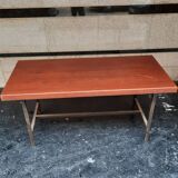 Rectangular steel and wood table