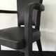 Leather-wrapped black bridge chair