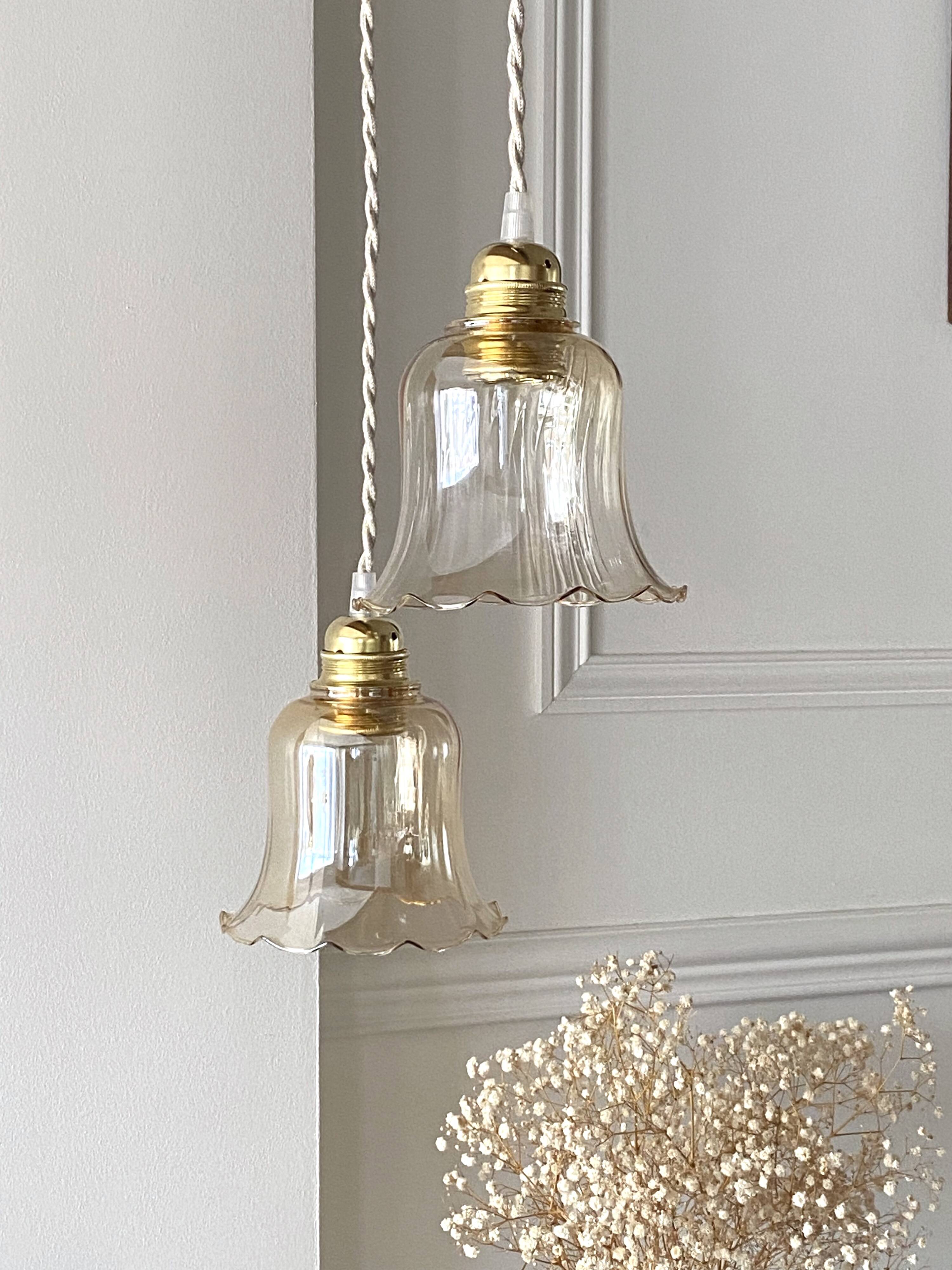 Amber “bell” pendant light