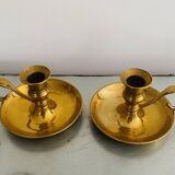 Pair of brass candlesticks.