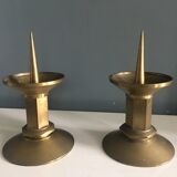 Pair of bronze candle holder, church candle picker, modernist bronze candle holder, candle holder, decoration