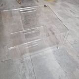 Vintage David Lange plexiglass magazine rack